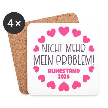 Ruhestand Rente 2026 - Untersetzer (4er-Set) - Weiß - Vorne