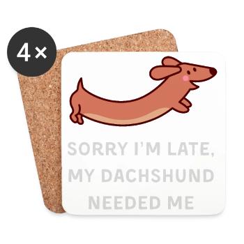 Dachshund Delay - Coasters (set of 4) - white - Front