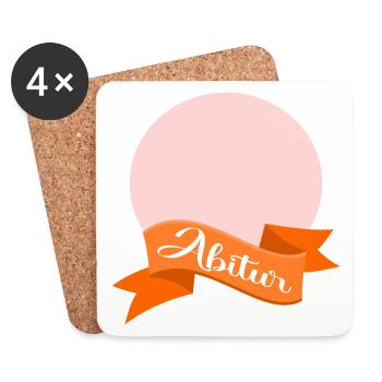 Abitur Schleife - Untersetzer (4er-Set) - Weiß - Vorne