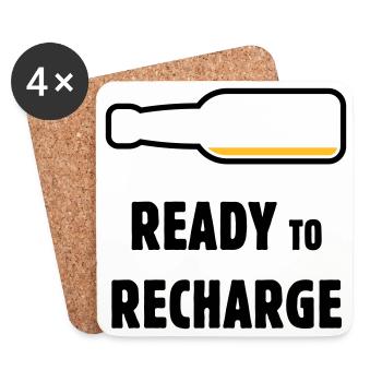 Ready To Recharge (Beer / Beer / POS 2C) - Coasters (set of 4) - white - Front