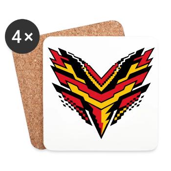 V-Pixel Storm Contrast Logo - Coasters (set of 4) - white - Front