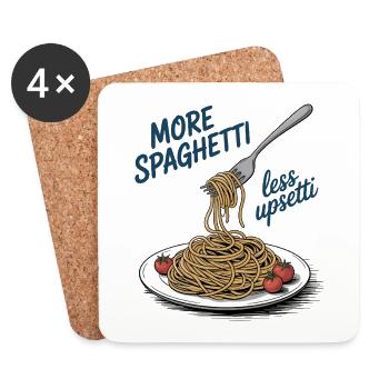 Glück ist hausgemacht – und kommt als Pasta - Untersetzer (4er-Set) - Weiß - Vorne