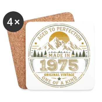 1975 Birthday Party 1975 - Born in 1975 - Coasters (set of 4) - white - Front
