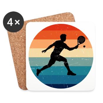 Gift idea for padel fans with padel for beginners - Coasters (set of 4) - white - Front