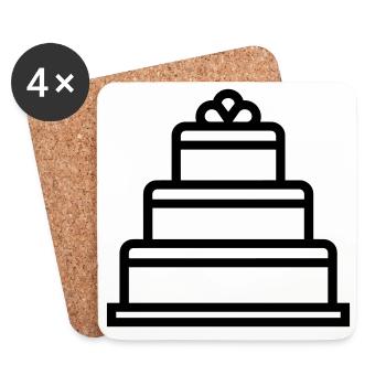 Wedding Cake - Coasters (set of 4) - white - Front