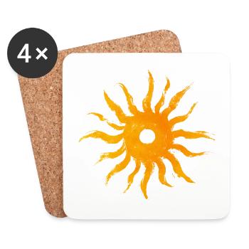 sun, sun logo, sun symbol - Coasters (set of 4) - white - Front