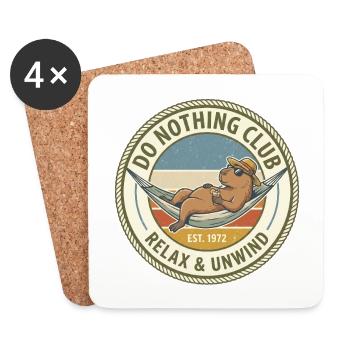 Do Nothing Club Relax Badge - Untersetzer (4er-Set) - Weiß - Vorne