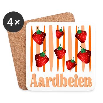 Picking strawberries - Coasters (set of 4) - white - Front