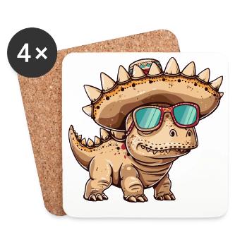 Dinosaurier stegosaurus Sombrero - Untersetzer (4er-Set) - Weiß - Vorne