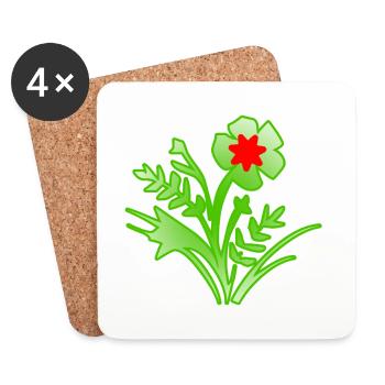 Blumen - Untersetzer (4er-Set) - Weiß - Vorne