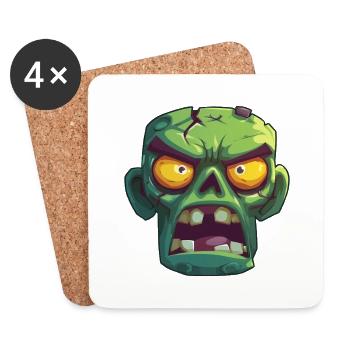 Zombie, Halloween Party Creature - Coasters (set of 4) - white - Front