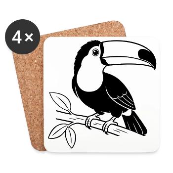 Toukan-Vogel - Untersetzer (4er-Set) - Weiß - Vorne