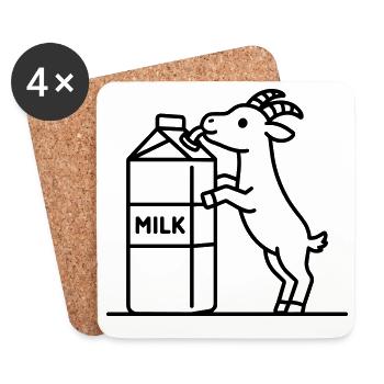 Ziegen, die Milch trinkt - Untersetzer (4er-Set) - Weiß - Vorne