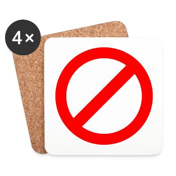 Not Allowed - Coasters (set of 4) - white - Front