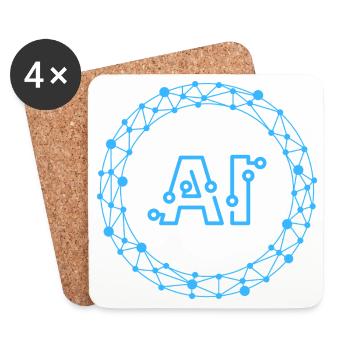 Futuristic AI Data Network Symbol - Coasters (set of 4) - white - Front