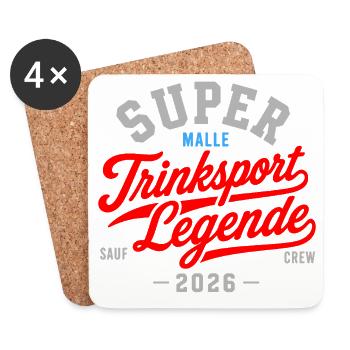 Malle 2026 Trinksport Legende Sauf Crew Malle 2026 - Dessous de verre (lot de 4) - blanc - Devant