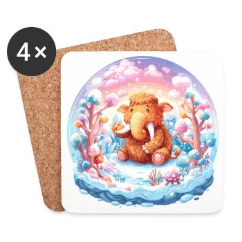 Pastel Mammut Rêve d’Hiver - Dessous de verre (lot de 4) - blanc - Devant