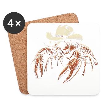 Crawfish Cowboy Cajun Meeresfrüchte Crawfish Cowbo - Untersetzer (4er-Set) - Weiß - Vorne