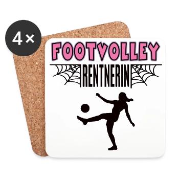 Footvolley Rentnerin Spielerin Rente Ruhestand - Untersetzer (4er-Set) - Weiß - Vorne
