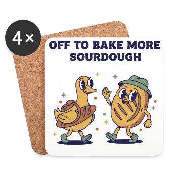 Off To Bake More Sourdough Bread Baking Era - Coasters (set of 4) - white - Front