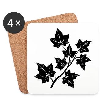 Ivy branch - Coasters (set of 4) - white - Front