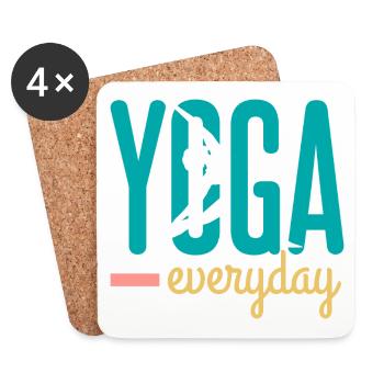 Yoga - Dessous de verre (lot de 4) - blanc - Devant