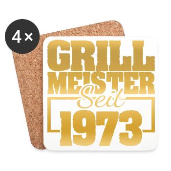 Barbecue 1973 - Dessous de verre (lot de 4) - blanc - Devant