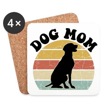 Dog Mom Retro - Untersetzer (4er-Set) - Weiß - Vorne