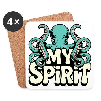 My Spirit Oktopus Design - Untersetzer (4er-Set) - Weiß - Vorne