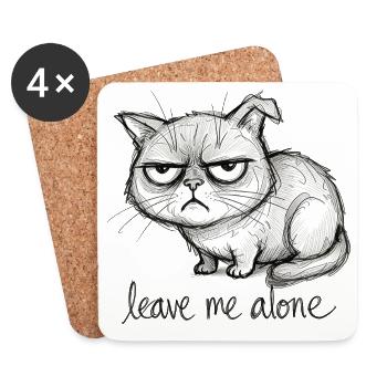 Doodle Cat - Coasters (set of 4) - white - Front