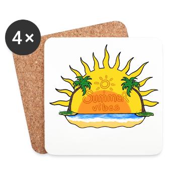 Summer vibes - Dessous de verre (lot de 4) - blanc - Devant