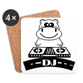hippo_dj - Coasters (set of 4) - white - Front