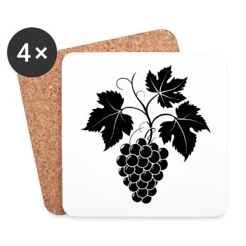 Weinrebe - Untersetzer (4er-Set) - Weiß - Vorne