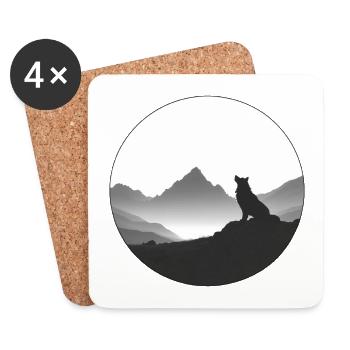 wolf - Coasters (set of 4) - white - Front