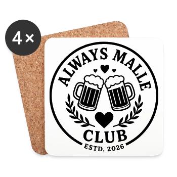 Malle 2026 Always Malle Club 2026 - Untersetzer (4er-Set) - Weiß - Vorne