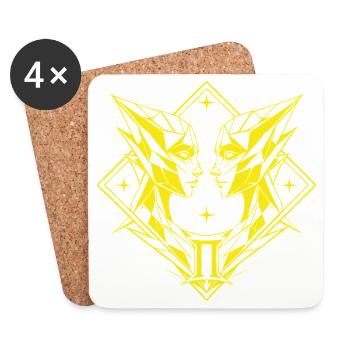 Gémeaux – Dualité et Équilibre - Dessous de verre (lot de 4) - blanc - Devant