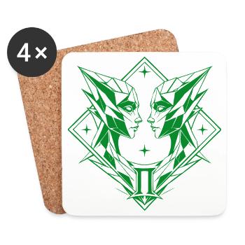 Gémeaux – Dualité et Équilibre - Dessous de verre (lot de 4) - blanc - Devant