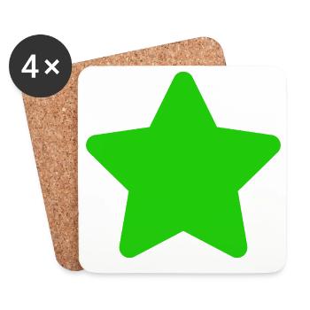 Green Star Clipart - Dessous de verre (lot de 4) - blanc - Devant