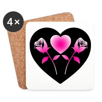 Roses - Coasters (set of 4) - white - Front