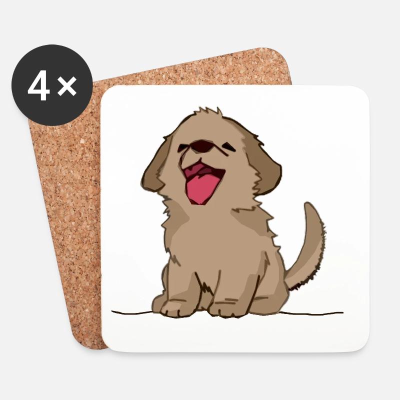 Hund - Untersetzer (4er-Set) - Weiß