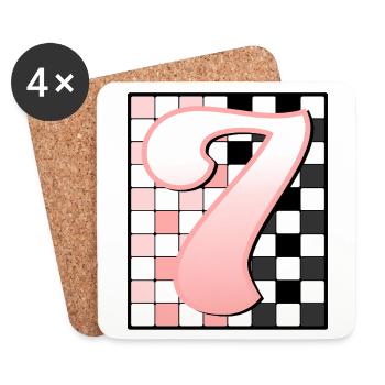7. GEBURTSTAG – PINK CHECKERED - Untersetzer (4er-Set) - Weiß - Vorne