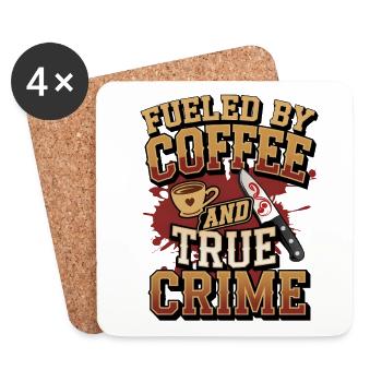 Coffee True Crime Motive Podcast Gift - Coasters (set of 4) - white - Front