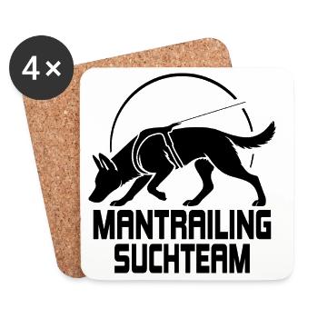 Malinois Mantrailing Suchteam Hunde Hund Wilsigns - Untersetzer (4er-Set) - Weiß - Vorne