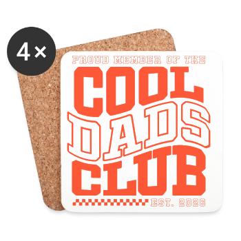 Fête des pères cadeau papa - Club des papas cool - Dessous de verre (lot de 4) - blanc - Devant