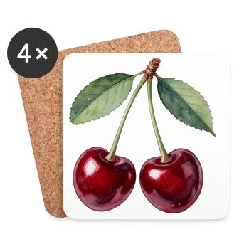 Cherries - Coasters (set of 4) - white - Front
