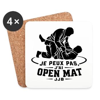Je peux pas j’ai Open Mat – JJB BJJ - Dessous de verre (lot de 4) - blanc - Devant
