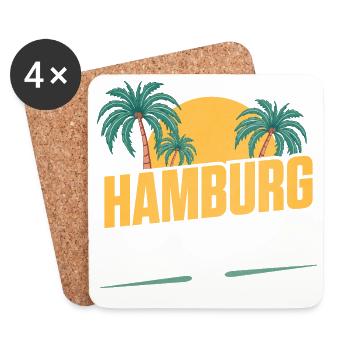 Hamburg Party Crew - Coasters (set of 4) - white - Front