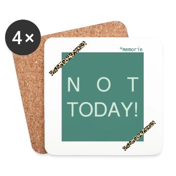 NOT TODAY! Leoparden Akzent - Untersetzer (4er-Set) - Weiß - Vorne