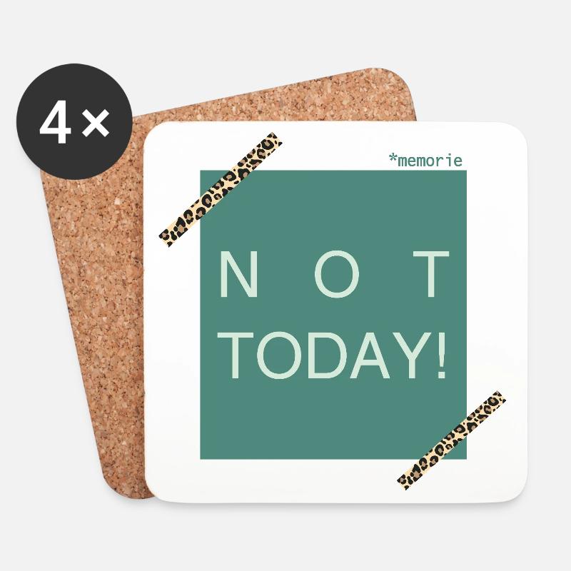NOT TODAY! Leoparden Akzent - Untersetzer (4er-Set) - Weiß