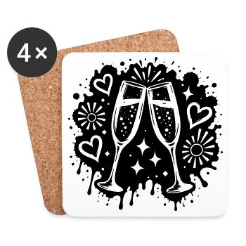 Sektgläser Party Graffiti Motiv - Coasters (set of 4) - white - Front